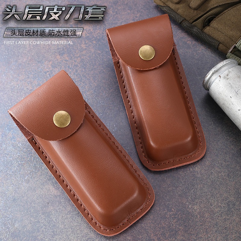 Edc Carry Belt Leather - Funda de cuchillo de cuero genuino