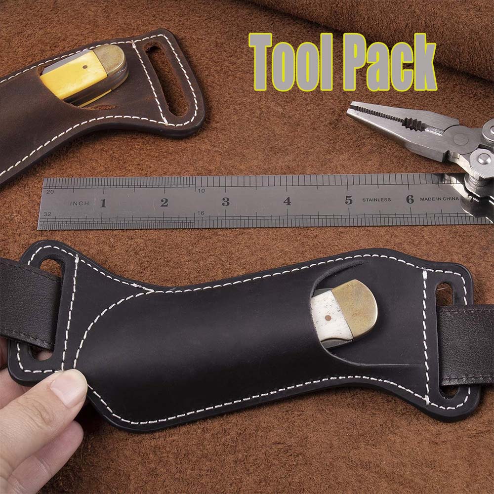 Edc Carry Belt Leather - Funda táctica para cuchillo plegable EDC