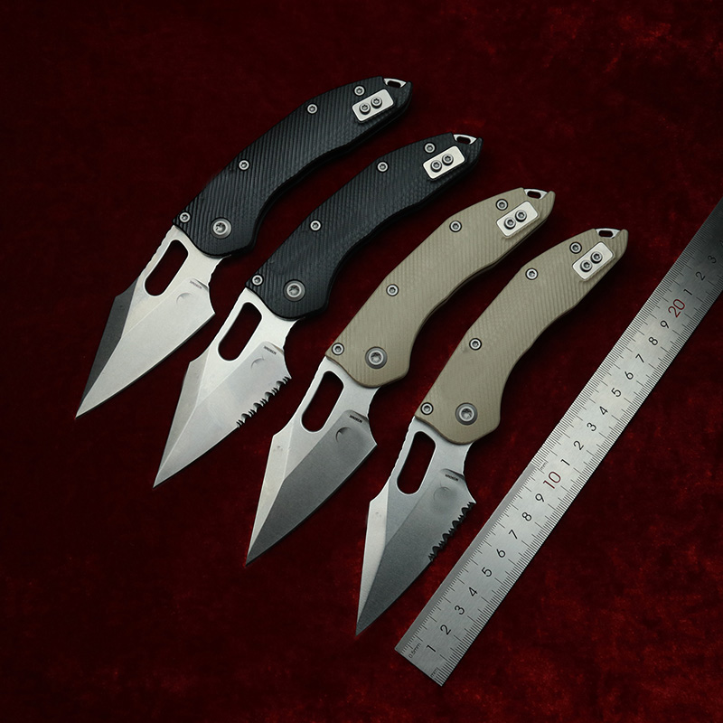 Edc Carry Pocket Knife - LEMIFSHE, puntada Manual texturizada, mango G10,