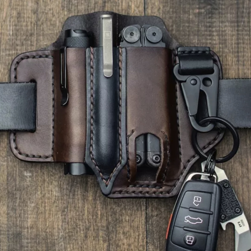 Edc Carry Belt Leather - Funda Táctica Multiherramienta EDC de Cuero