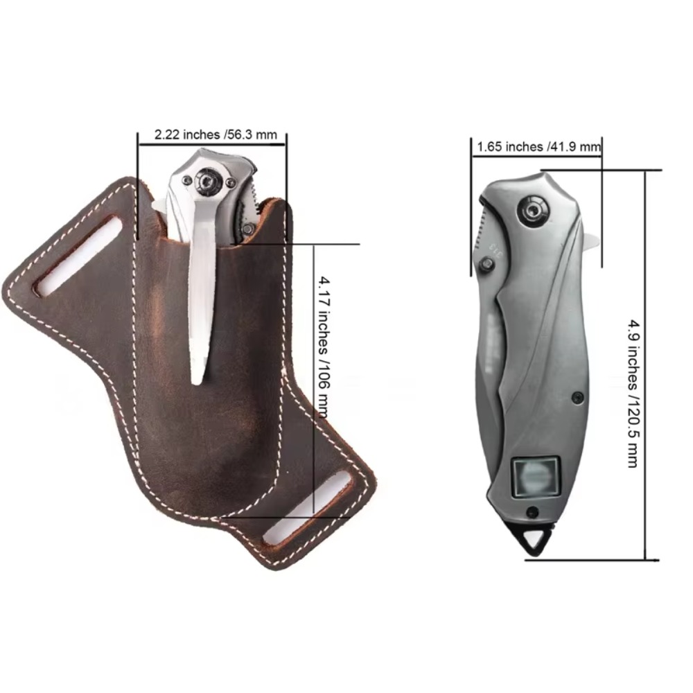 Funda de cuchillo de cuero res - Edc Carry Belt Leather reseña y precio