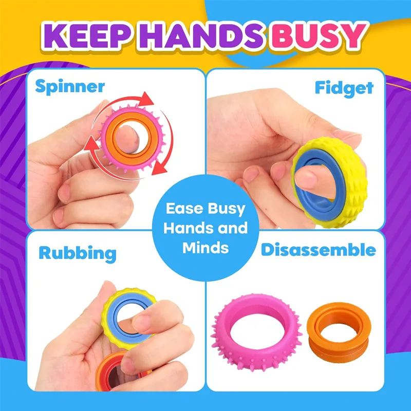 6 Anillos Sensoriales Antiestr - Fidget Spinner Bearing reseña y precio